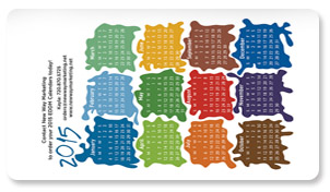 Ejemplo de tarjeta de calendario en pvc